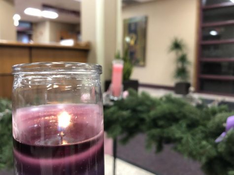 Brebeufs Advent wreath, located in the Main Lobby.