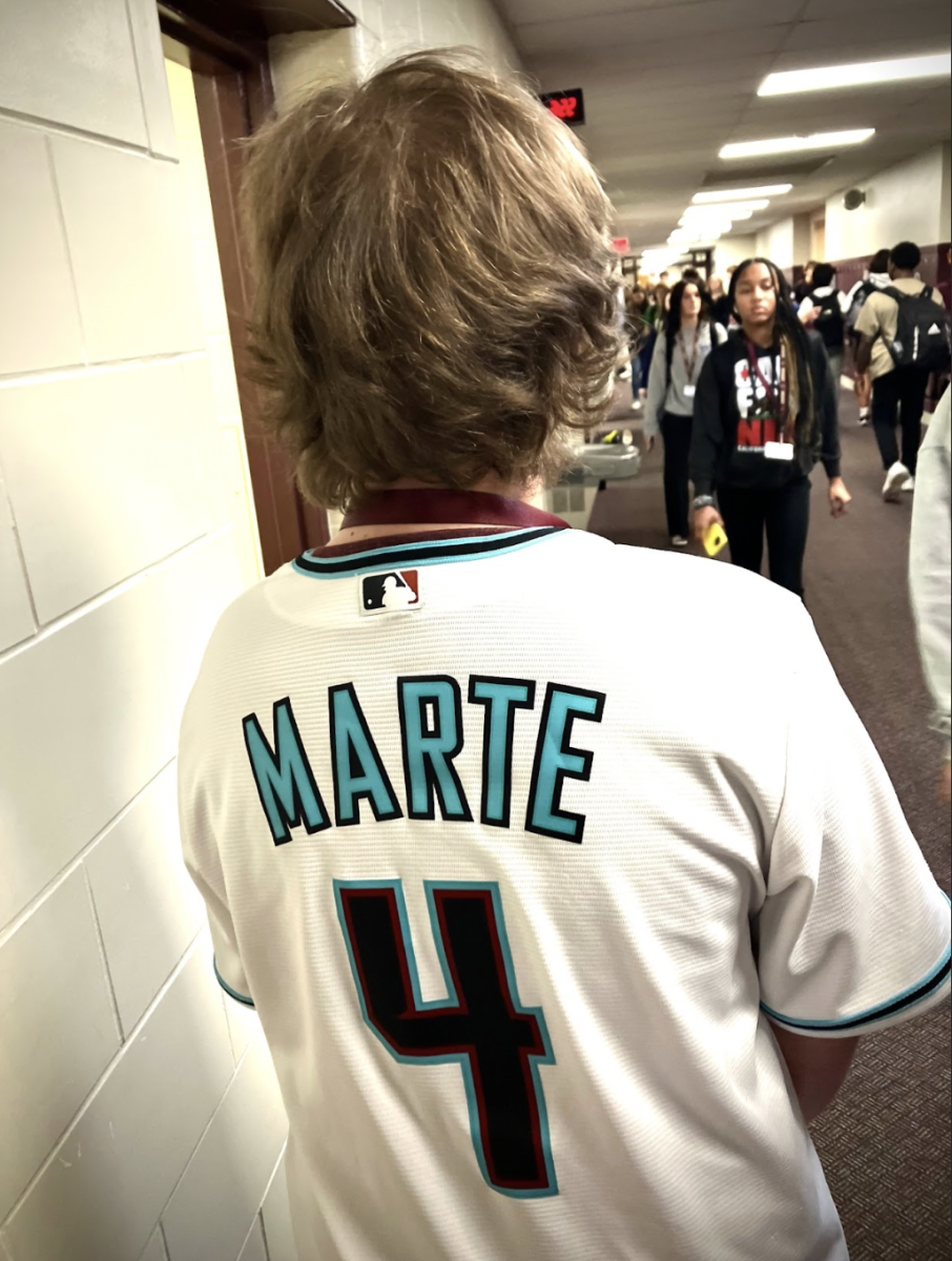 Copernicus Wade ‘27 wears the jersey of Ketel Marte, who currently plays on the Diamondbacks