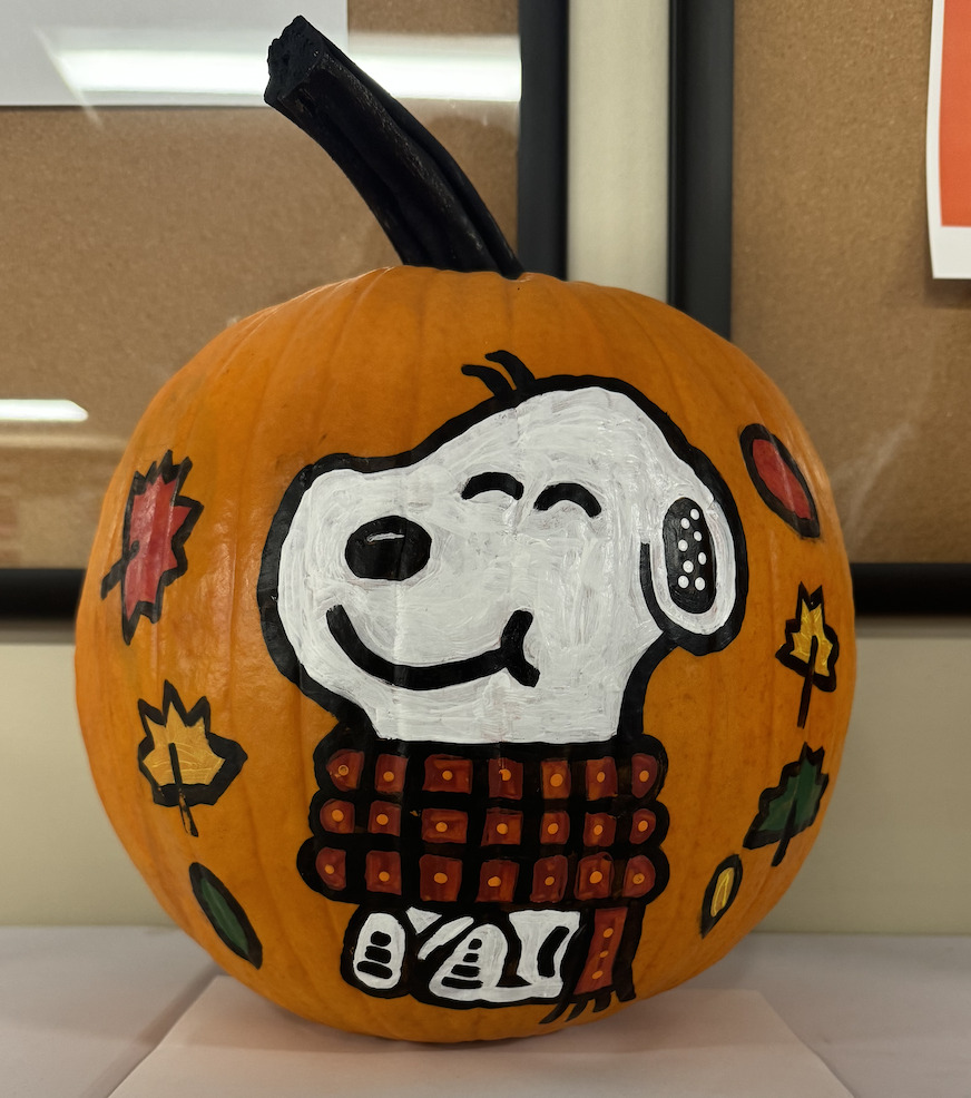 Fall Snoopy pumpkin brings Halloween spirit to Brebeuf